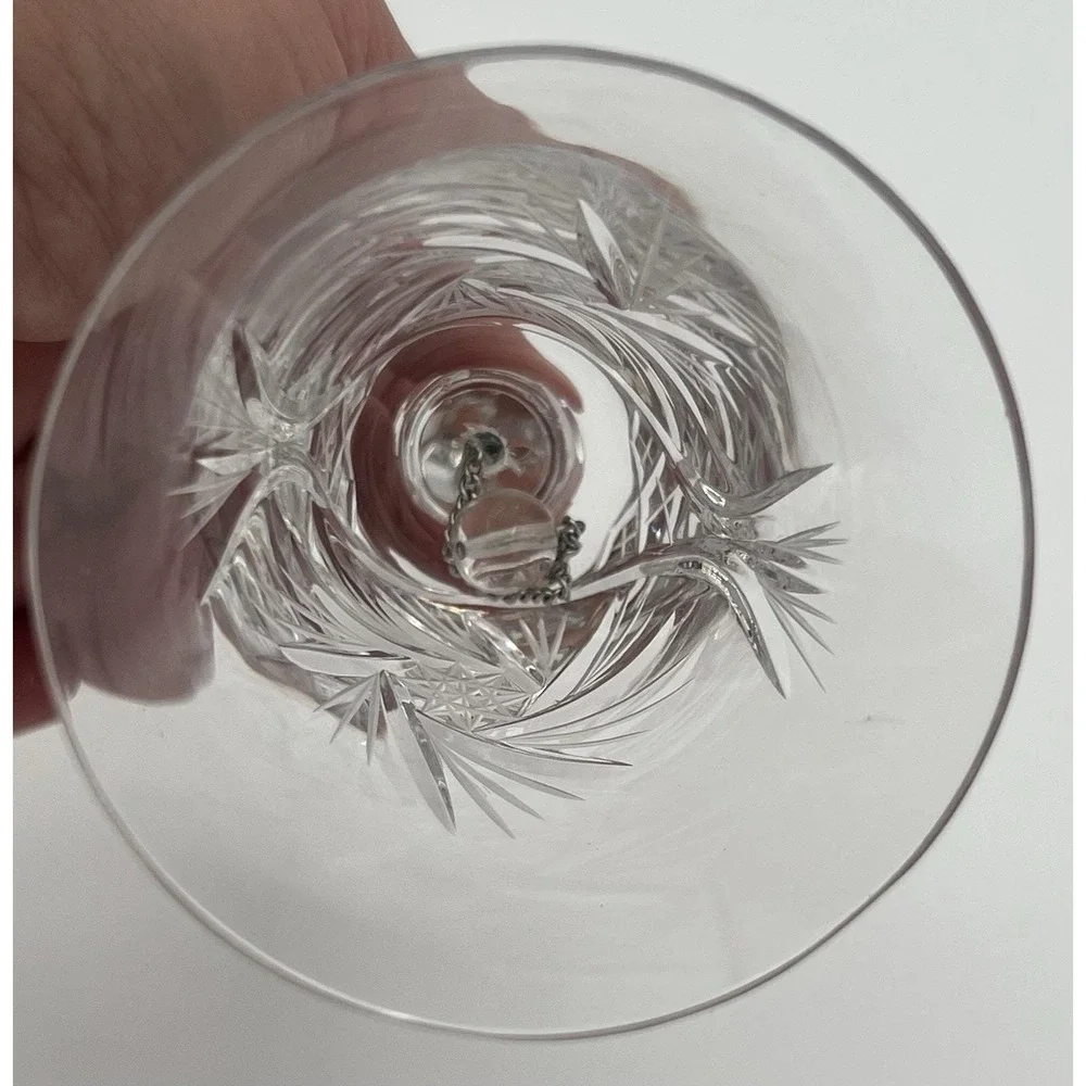 Bell Cut Clear Crystal Bell Pinwheel Star Pattern Decor 5
